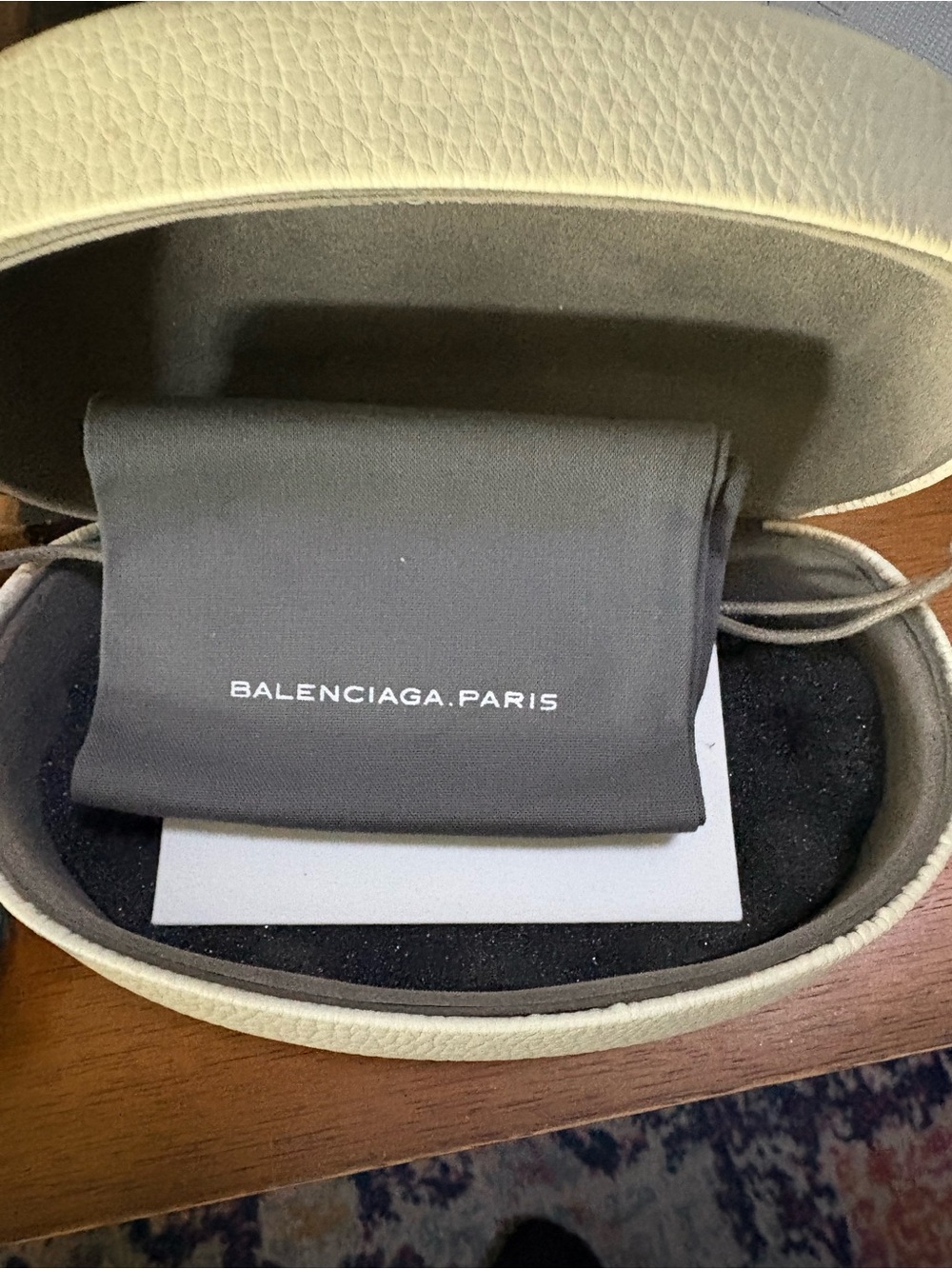Balenciaga Black Microfiber Drawstring Pouch with White Logo